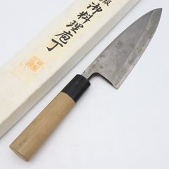 三枚三徳包丁鋼製 波形刃 木製ハンドル - メルカリ