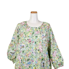 鴨居羊子パジャマ　新品未使用‼️TUNIC　春夏 　7分袖全開パジャマ　80ローンサッカー　小花　26000　日本製　グリーンのサムネイル