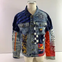 04w6724▽※【中古】リーズン REASON デニムジャケット アウター 長袖 Gジャン ジージャン メンズ 春秋冬用 インディゴブルー Mサイズ【八王子店】