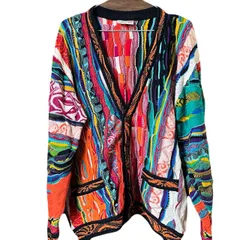【良品】クージー COOGI 立体編み マルチカラー カーディガン ニット オーストラリア製 Sのサムネイル