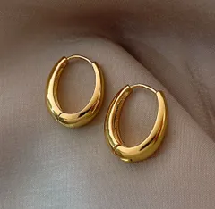 オーバル フープピアス ゴールド 甘モチーフ k18 ピアス かわいい おしゃれアクセサリー ジュエリー 存在感 人気 流行 トレンド おしゃれ ブランド 女性 プレゼント ギフト レディース オシャレ お洒落 おしゃれ かわいい 可愛い 大人可愛い 上品