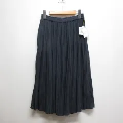 ロペピクニック ROPE Picnic シアーナチュラル 楊柳 プリーツ スカート 36 ネイビー GDC-12160-A ウエストゴム 裏地付き タグ付き