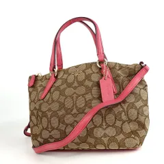 COACH コーチ シグネチャー ショルダーバッグ キャンバス レザー 16-524(6)