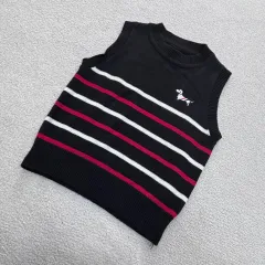 実寸確認 ヴィンテージ ストライプ ベスト 0423E