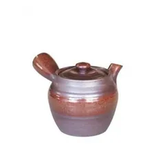 B-9209 急須 つぼ形1.5号 紅(丸網) 萬古焼