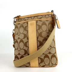 COACH コーチ シグネチャー ミニ ポシェット ショルダーバッグ キャンバス レザー 15-310(6)