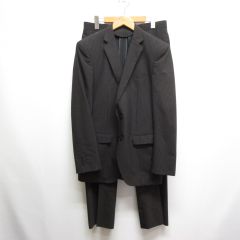 タカQ タカキュー TAKA-Q MALE&Co. メイル＆コー ストライプ柄 スーツ 上下 セットアップ A5 茶 ブラウン 背抜き シングル テーラード ジャケット スラックス パンツ 春夏用