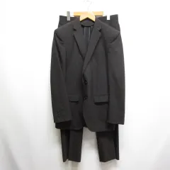 タカQ タカキュー TAKA-Q MALE&Co. メイル＆コー ストライプ柄 スーツ 上下 セットアップ A5 茶 ブラウン 背抜き シングル テーラード ジャケット スラックス パンツ 春夏用