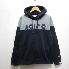 アシックス asics スポーツウェア パーカー 裏毛 S 濃紺 ネイビー ポケット有り