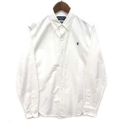 ジムフレックス Gymphlex スーピマコットン ボタンダウン シャツ 長袖 ホワイト 白 14 16S-WS-004