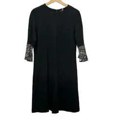 PaulSmith(ポールスミス) ワンピース サイズ42 XL レディース 黒×グレー×マルチ 七分袖/ひざ丈/フラワーのサムネイル