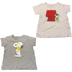  ユニクロ KAWS × PEANUTS UT キッズ 100 2枚セット 141-193183 カウズ スヌーピー コラボ Tシャツ【TE14】