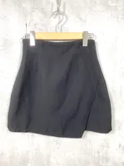 新品 Louere ルエレ ハイウエスト ストレッチ インナーパンツ付ラップ風ミニ スカート sizeM/黒 ■■ レディース