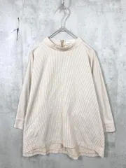 美品 BEAUTY & YOUTH ビューティ&ユース ユナイテッドアローズ シアサッカーハイネック６分袖 カットソー ベージュ ■◆ レディース