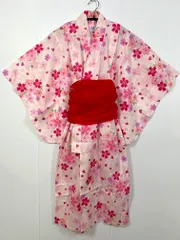 MIKIHOUSE ミキハウス キッズ 2点セット 女の子 コットン 花柄 夏祭り 花火大会 浴衣 size120/ピンク ■◆ キッズ