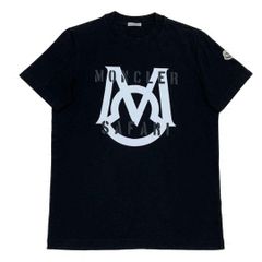 最新〔美品〕モンクレール ワッペンロゴ L ブラック Tシャツ 5S582