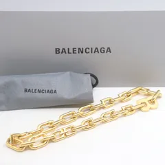 ITM3IVK0A8LO Balenciaga バレンシアガ チェーンネックレス Bロゴ ゴールド GP メッキ メンズ レディース アクセサリーのサムネイル