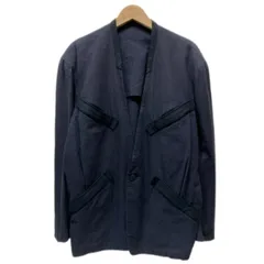 【中古】　ISSEY MIYAKE　ノーカラージャケット　アウター　無地　シングルボタン　フロントポケット　肩パット　日本製　ドメスティック　古着　/1156のサムネイル