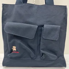 Y2362　RALPH LAUREN　トートバッグ　ハンドバッグ　ネイビー　紺　無地　刺繍　レディース　メンズ　ユニセックス　シンプル　きれいめ