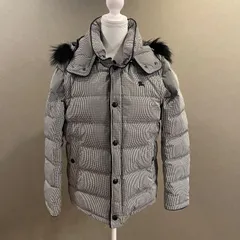 希少XL バーバリーブラックレーベル BIGホース刺繍 ギンガムチェック リアルファー 6WAY ダウンジャケット LL BURBERRY BLACK LABEL