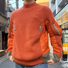 sacai Nylon Twill x Wool Knit Pulloverニット×MA-1ドッキング再構築ニット 8069000118032のサムネイル
