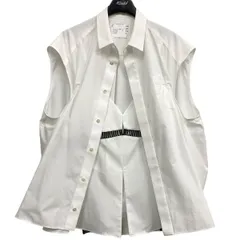 sacai 24SS Cotton Poplin Shirtコットンポプリン キャミソール×比翼ノースリーブギャザー ドッキング変形Aラインシャツ 8069000111804のサムネイル