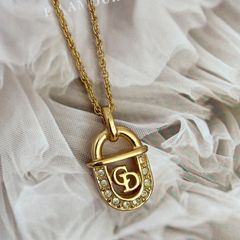 極美品 ディオール dior ペンダント ネックレス CD ゴールド Y853 