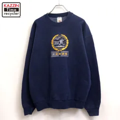 90s USA製 vintage Fruit of the Loom ミリタリー刺繍 SUPERCOTTON スウェット トレーナー メンズ 表記Lサイズ
