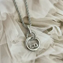 クリスチャンディオール ディオール CDロゴ ネックレス アクセサリー首飾り ペンダント シルバー系 Christian Dior Vintage Rhinestone Logo Necklace Gold Silver 22463