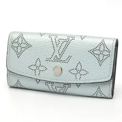 ルイヴィトン / LOUIS VUITTON　キーケース ミュルティクレ 4　M81706　モノグラム マヒナ レザー　アイスブルー 【中古】