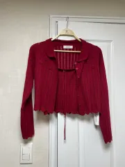 レッド カーディガン+ノースリーブ セット @新品