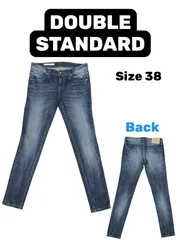 Double Standard Clothing ダブルスタンダードクロージング デニムパンツ サイズ38 日本製 ストレッチ スキニー インディゴ 美シルエットのサムネイル