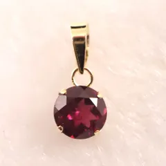 ロードライトガーネット 5mmラウンド ペンダントトップ チャーム K18YG  0.63ct 【榎本通商35103】