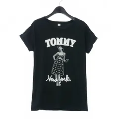 トミー TOMMY ガールプリント Tシャツ カットソー 半袖 S 黒 ブラック