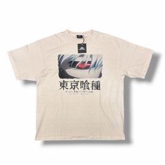 참고 상대 27500엔 미사용 THE SUGAR PUNCH S/S T-Shirt (KANEKI BACK BORN) 프린트 T셔츠 반소매 컷소우 도쿄 식종 설탕 펀치 TTGM25SM004 화이트 L (6697M)