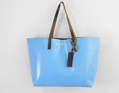 MARNI ◇ TRIBECA TOTE BAG トートバッグ 青×茶 バイカラー PVC レザー
