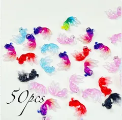 ネイルパーツデコパーツ　夏の金魚　カボション　クリアランダムカラー　50pcs