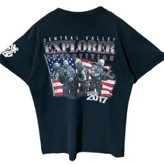 CHM Central Valley Explorer Competition 2017 バックプリントTシャツ ブラック メンズ レディース ユニセックス 古着 半袖 ミリタリー 星条旗 両面プリント