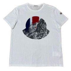 極美品〕モンクレール グラフィックプリント Tシャツ S ホワイト 