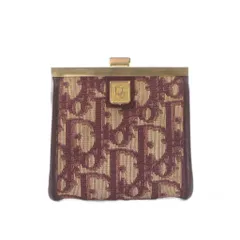 ディオール Dior コインケース 小銭入れ トロッター ベージュ ワインレッド トロッター柄 ロゴプレート /RI ■OS ■GY18