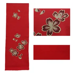 特価品　丹後ちりめん　帯揚げ　正絹　新品　赤　金　金糸入り　ko4026698-3100s