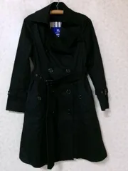 105061　バーバリーブルーレーベル　ライナー付きトレンチコート　黒　サイズ38