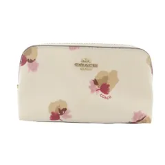 コーチ COACH レザー 花柄 ポーチ 白 ホワイト
