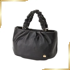 【新品】 [ラバガジェリー] シープレザー ギャザーハンドル2wayラウンドトートバッグ B008401 ブラック(10) 0