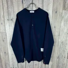 THOM BROWNE NEW YORK トムブラウン ニューヨーク ネイビー ラグラン 長袖 ヘンリーネック Tシャツ ロンT メンズ M サイズのサムネイル