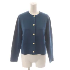 プラステ PLST 24AW レーヨンブレンドパールボタンカーディガン S 青 ブルー /AZ