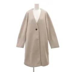 ショコラフィネローブ chocol raffine robe ノーカラーコート F グレージュ Vネック 長袖 フロントボタン /ML ■ECF004のサムネイル