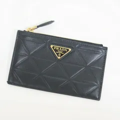 PRADA プラダ カードホルダー ブラック トライアングルレザー 1MC086 RFID