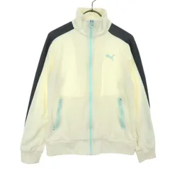 PUMA プーマ ワンポイントロゴ 長袖 トラックジャケット M ホワイト ジャージ レディース 古着のサムネイル