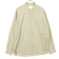 美品 URBAN RESEARCH DOORS アーバンリサーチドアーズ 長袖 マオカラー シャツ 38 ブラウン系 メンズ 古着